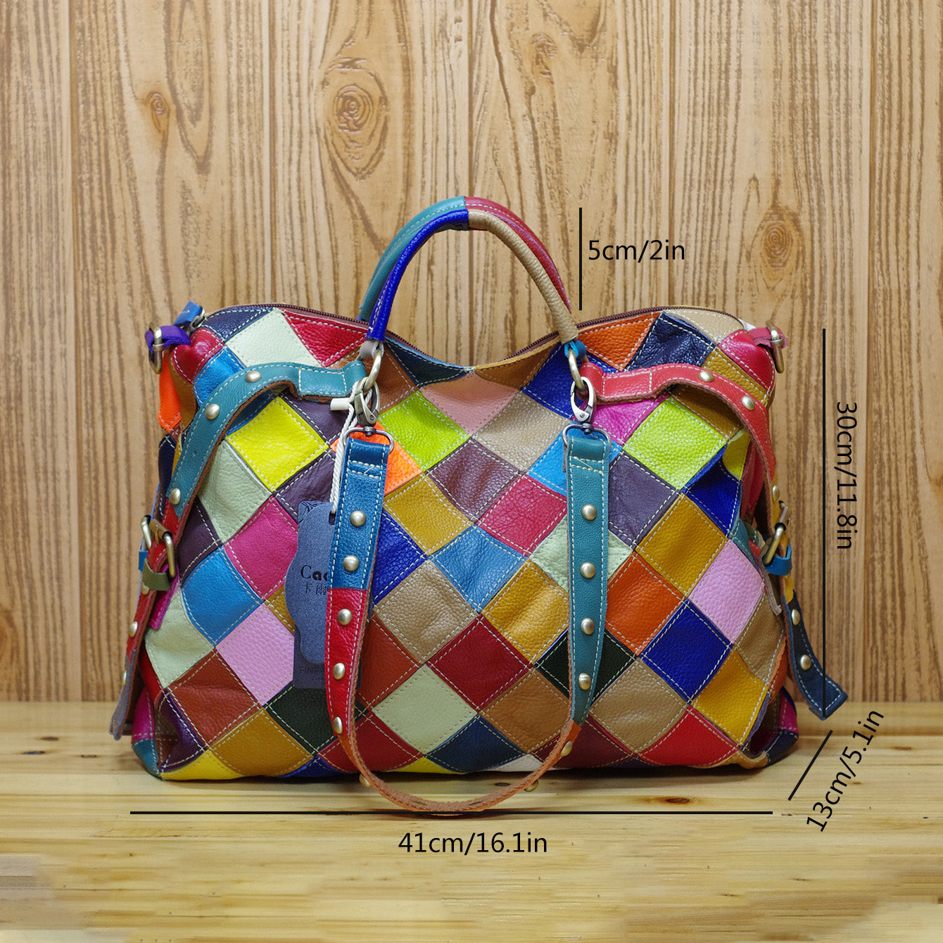 Leather cowhide color random color plaid color national style handbag shoulder crossbody bag Tote bag