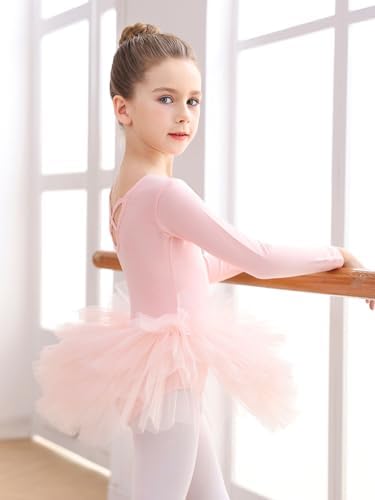 EASTBUDDY Ballet Dress for Girls - SoftCushiony Leotard with Tutu Skirt
