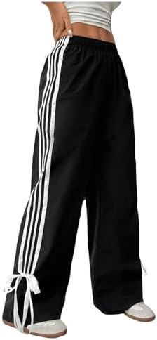 BEAUDRM Track Pants Boho and Stylish Small Bow Parachute Track Pants
