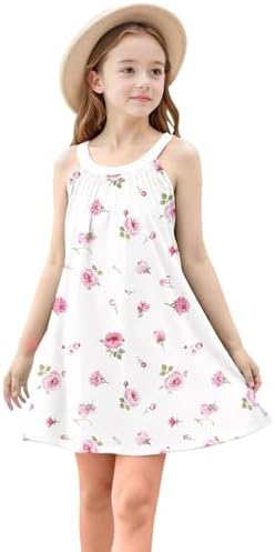 Beessbest Girls Day Out Rainbow Sundress Striped Cartoon Colourful sleevelessCasual Summer Dress