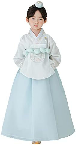Striped Sky Dangui Girl Hanbok for Kids - Modern Traditional
