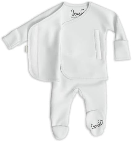 Bonsie Skin to Skin Babywear Organic Footie Bodysuit - Grey Baby Footed One Piece