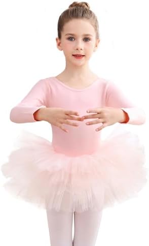 EASTBUDDY Ballet Dress for Girls - SoftCushiony Leotard with Tutu Skirt