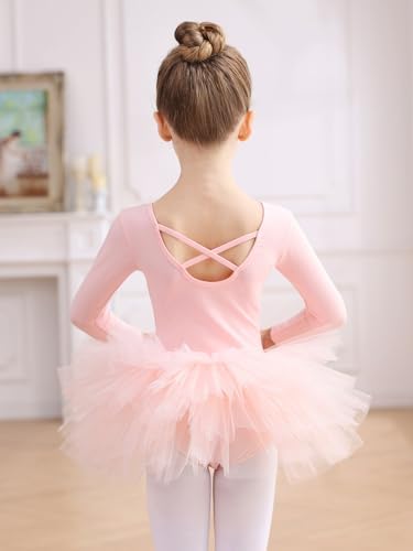 EASTBUDDY Ballet Dress for Girls - SoftCushiony Leotard with Tutu Skirt