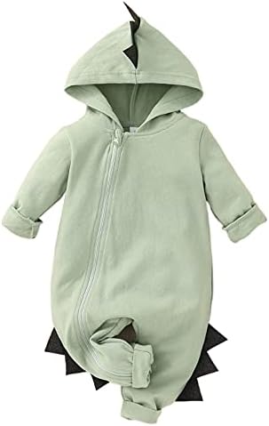 Newborn Baby Cartoon Dinosaur Hoodie Romper Outfit for Boys Girls