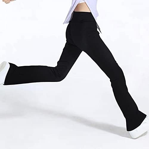 Gnainach Girls Stretchy Cross Flare Yoga Pants High Waisted Soft and Functional