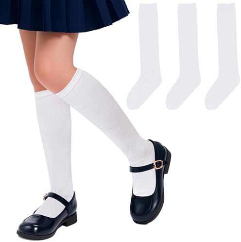 Topbuti 3 Pairs Knee High School Socks for Girls and Boys