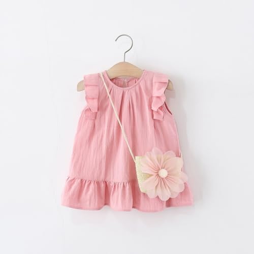 Ruffled Sleeveless Casual Dress for Toddler Girls