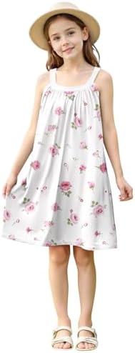 Beessbest Girls Day Out Rainbow Sundress Striped Cartoon Colourful sleevelessCasual Summer Dress