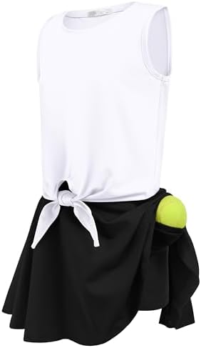 Festive Girls TennisC Golf Outfit Trendy Adjustable Top Skirt