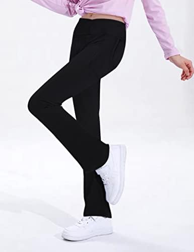 Gnainach Girls Stretchy Cross Flare Yoga Pants High Waisted Soft and Functional