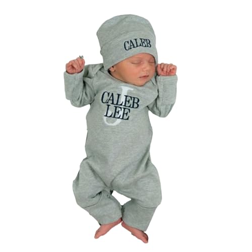 Custom Oatmeal Sleeper Set for Newborn Boys