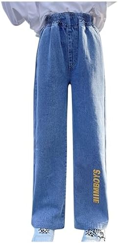 Girls Wide-Leg Distressed Jeans