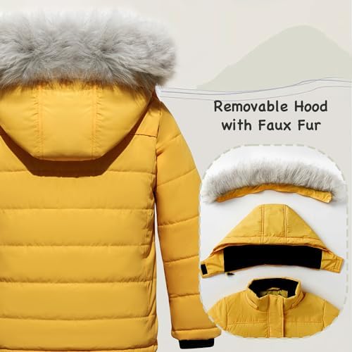 FARVALUE Girls Winter Padded Hooded Puffer Jacket