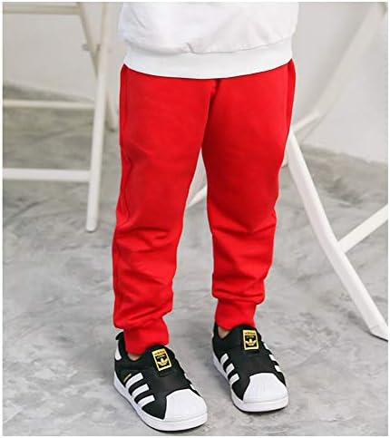 Winter Kids Unisex Solid Cotton Elastic Waist Pants for Toddler