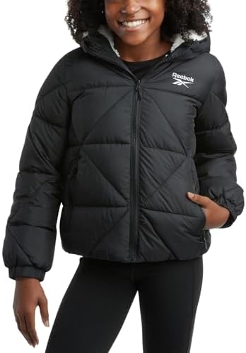 Reebok Girls Heavyweight Quilted Parka Warm Winter Jacket for Girls 4-16