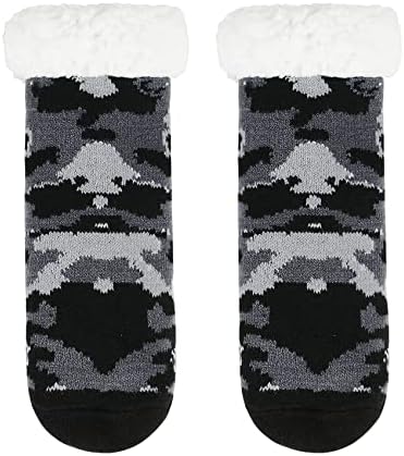 Durio Fuzzy Anti-Slip Kids Slipper Socks for Winter