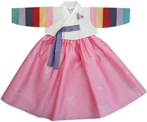 children Korean Baby Girl Hanbok Ivory Pink