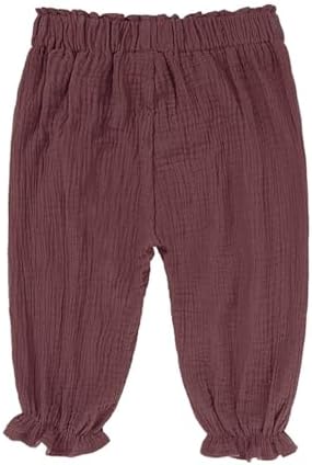 Stylish Elastic Waist Cotton Linen Pants for Boys and Girls