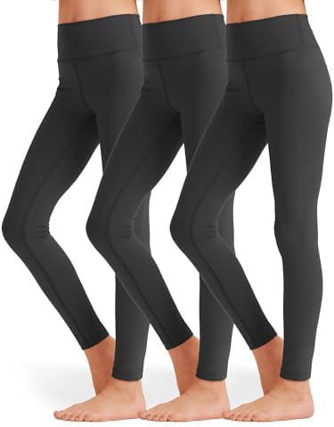 Adventure in Style - 3 Pack Black Athletic Leggings for Girls