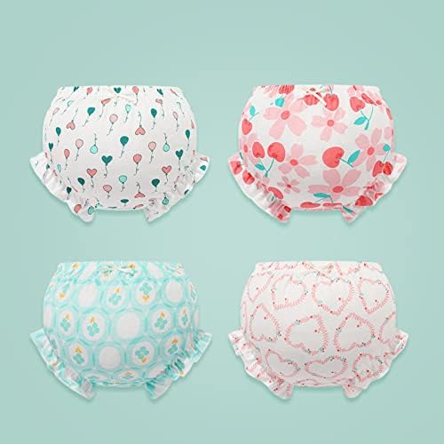 4-Piece Ruffle Back Underwear Set for Baby Girls Boys Toddler