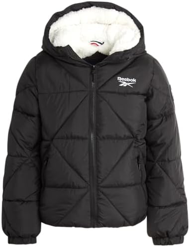 Reebok Girls Heavyweight Quilted Parka Warm Winter Jacket for Girls 4-16