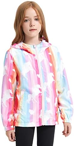 Jxstar Girls Waterproof Rain Jacket Hoodie 1