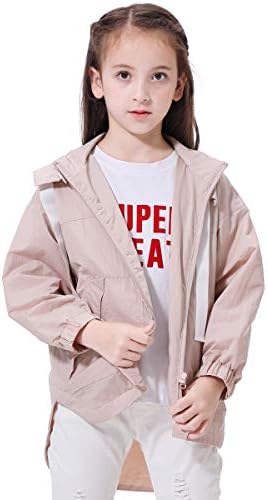 Girls Lightweight Windbreaker Jacket - Waterproof Packable for Outdoor Use