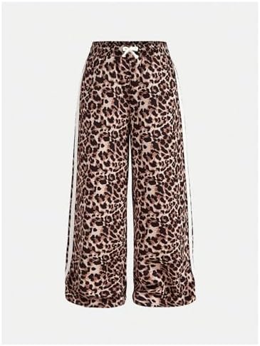 SHENHE Girls Y2k Leopard Print Pants