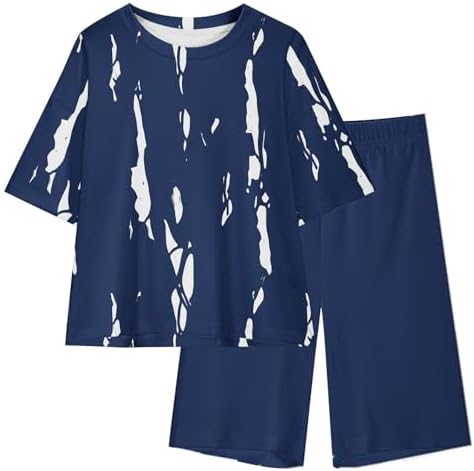 Girls Tie Dye 2 Piece Short Sleeve Biker Short Set