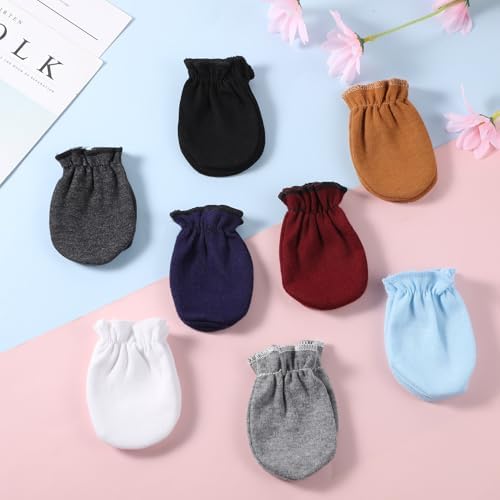 8-Piece Soft Cotton Baby Mittens