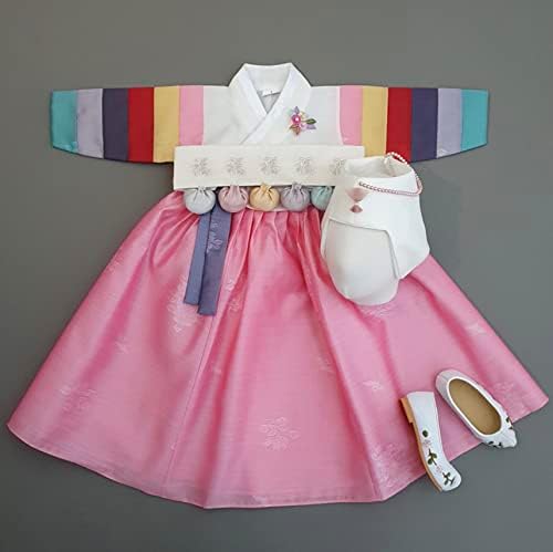 children Korean Baby Girl Hanbok Ivory Pink