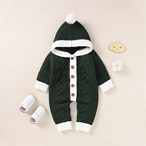 Baby Christmas Jumpsuit Romper with Fluffy Hood