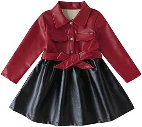 Patchwork Leather Dress Jacket for Toddler Girls