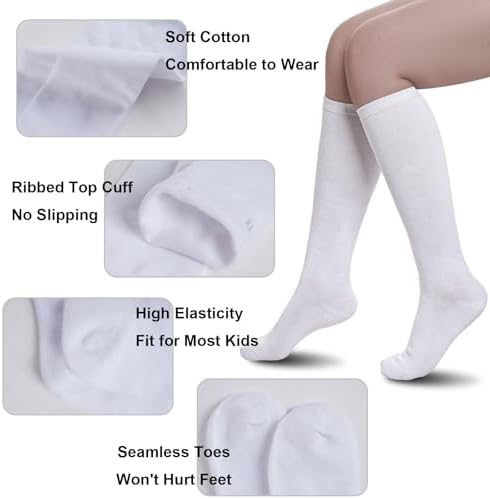 Topbuti 3 Pairs Knee High School Socks for Girls and Boys