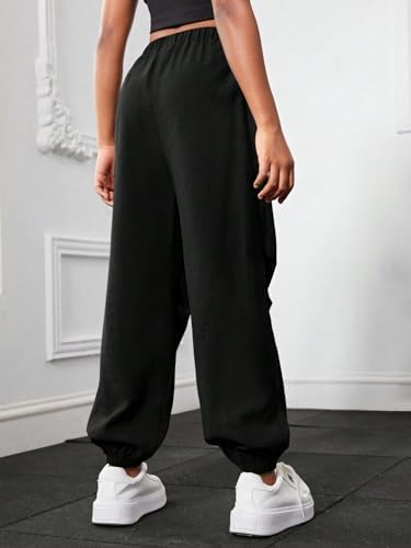 Floerns Girls Solid Drawstring Athletic Track Joggers