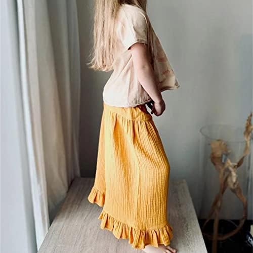 Flowy Wide-lege Cotton Linen Pants for Kids