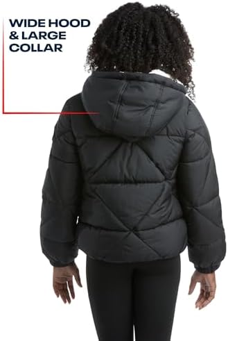 Reebok Girls Heavyweight Quilted Parka Warm Winter Jacket for Girls 4-16