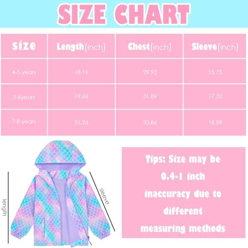 Waterproof rain jacket for girls Durable windproof and stylish