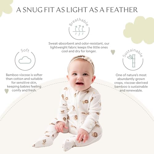 Bamboo Little Soft Footie Pajamas for Newborns 0-24 Months
