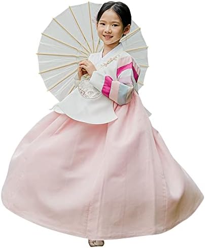Striped Coral Korean Baby Hanbok