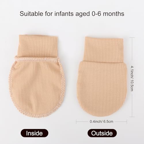 BQUBO Baby Mittens - 6Pcs No Scratches Soft for 0-6M Boys Girls