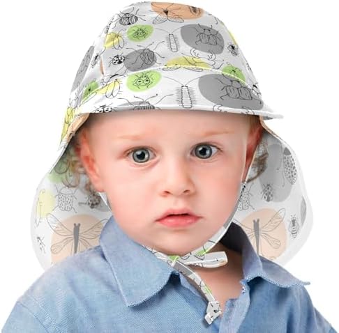 WIFIU Toddler Sun Hat Adjustable Beach Bucket for Kids 2-4T