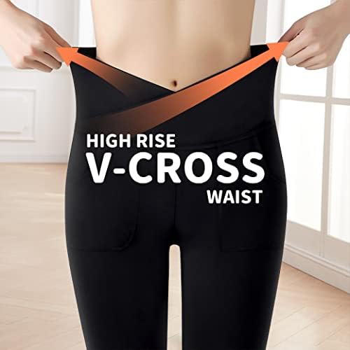 Gnainach Girls Stretchy Cross Flare Yoga Pants High Waisted Soft and Functional