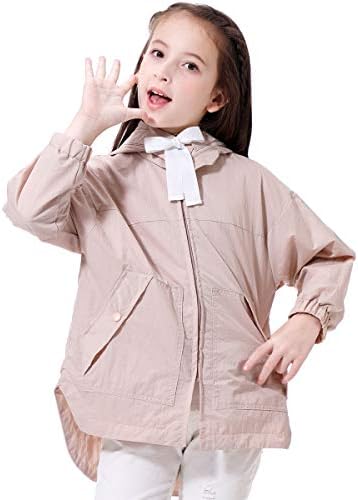 Girls Lightweight Windbreaker Jacket - Waterproof Packable for Outdoor Use