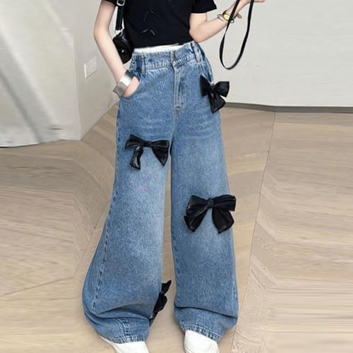 big girls wide leg cargo pants with pocket