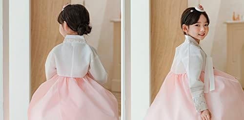 OUJIN I Korean Baby Girl Hanbok Striped Sleeves Dress