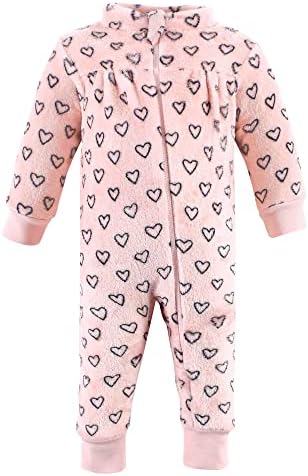 Hudson Baby Girl Plush Jumpsuit with 3D Animal Hood