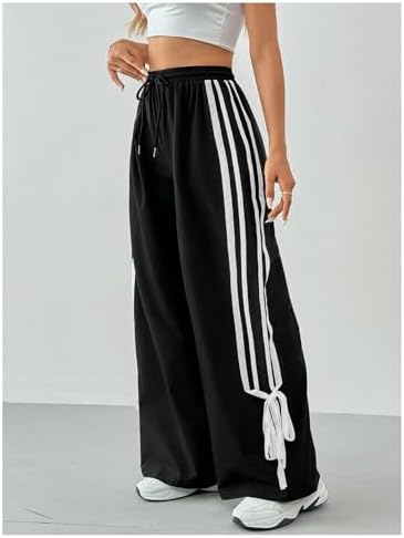 BEAUDRM Track Pants Boho and Stylish Small Bow Parachute Track Pants