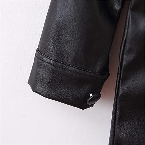 AMIMOJY Toddler Girls Infant Long Sleeve PU Leather Jacket Winter